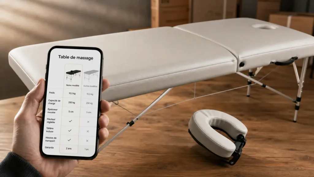 Table de massage sur Amazon : comment choisir entre modèle mobile et confort fixe