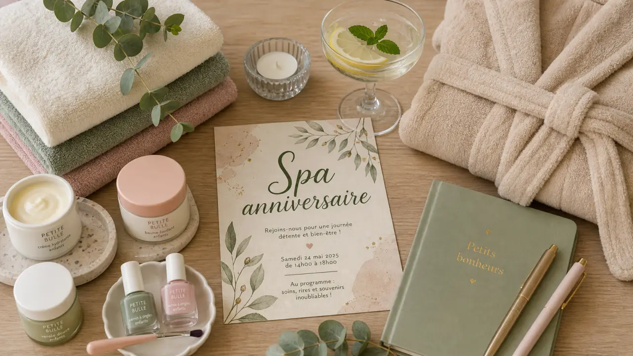 Spa anniversaire à domicile : petits soins, peignoir et invitation