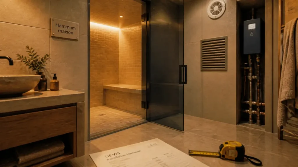 Hammam maison : 2 m de hauteur, vapeur à 50 °C et budget à cadrer