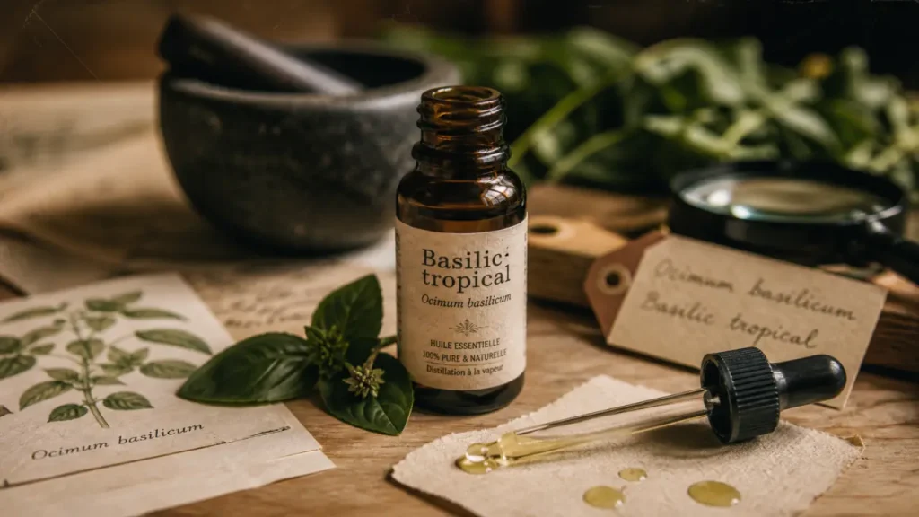 Huile essentielle de basilic tropical : digestion, dosage et précautions à connaître