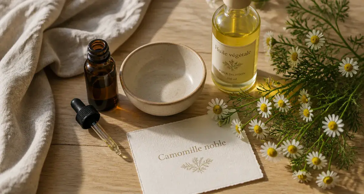 Huiles essentielles camomille romaine pour apaiser le stress et la peau