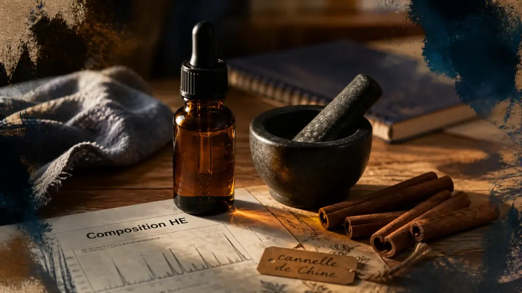 Cannelle de Chine : une huile essentielle très puissante, 70 à 85 % de cinnamaldéhyde et des précautions strictes