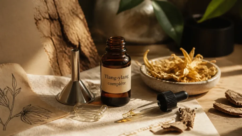 Huile essentielle d’ylang-ylang : choisir la bonne fraction et éviter les erreurs de dilution