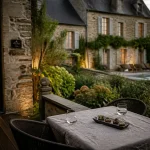La maison obono hôtel restaurant & spa au Bono : terrasse, spa, piscine extérieure