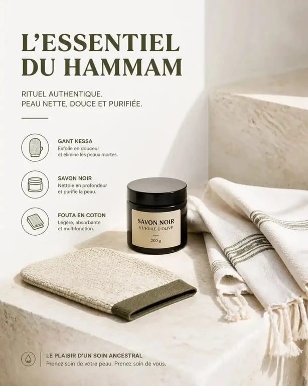 Accessoires nécessaires pour une séance au Hammam Eden Marseille