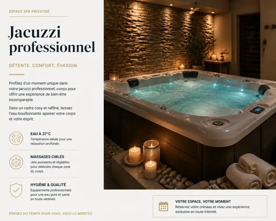 Jacuzzi privatisé hammam zen Caen moment duo