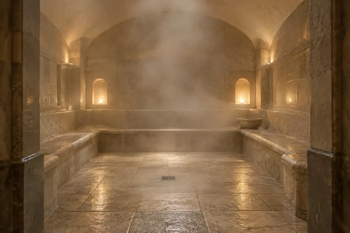 Hammam Café à Grenoble dans une salle de vapeur traditionnelle et apaisante
