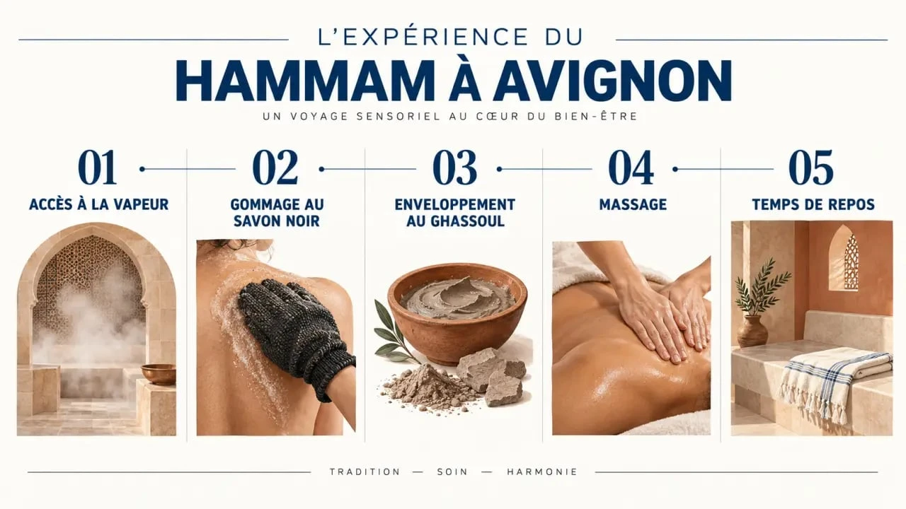 Hammam à Avignon : parcours de soins de la vapeur au massage et au repos