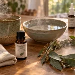 Sinusite et huiles essentielles : goutte d’eucalyptus sur mouchoir et vapeur légère