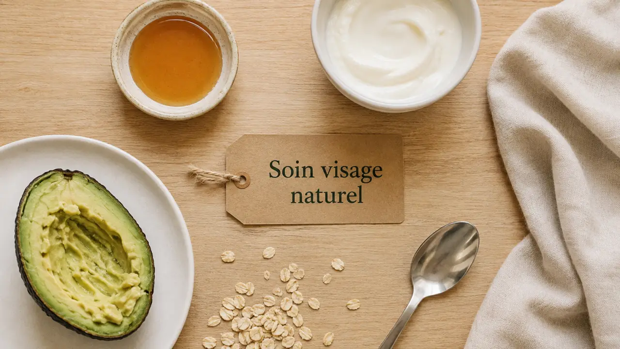 Soin pour visage naturel : miel, yaourt, avoine et avocat