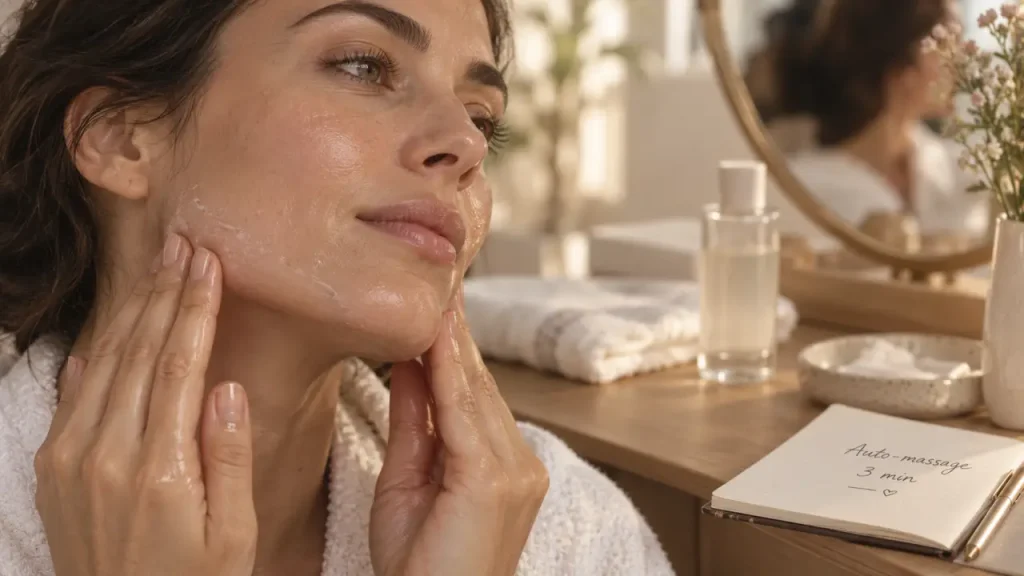 Auto-massage du visage : 3 minutes pour détendre les traits sans tirer la peau